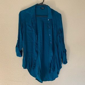 Teal long sleeve button up